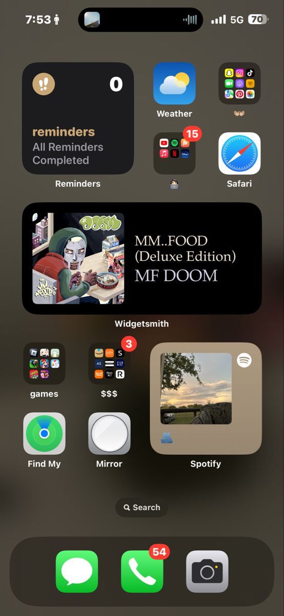 an iphone screen with various icons on it