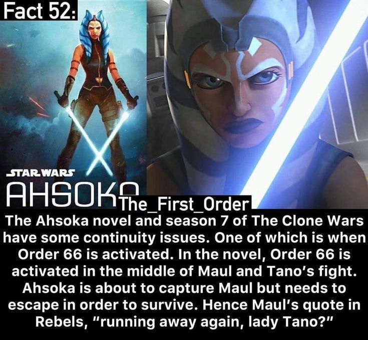 the first order poster for star wars the old republic, with an image of ahsok