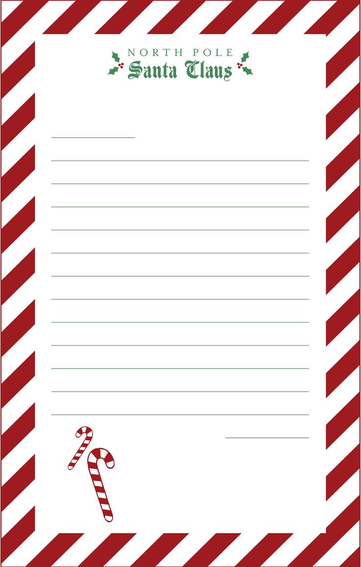 a christmas letter to santa claus with candy canes