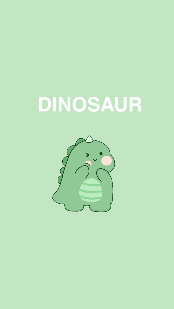 a green background with an image of a dinosaur and the word dinosaur on it's side