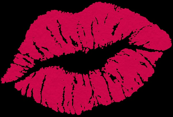 a red lipstick kiss on a white background