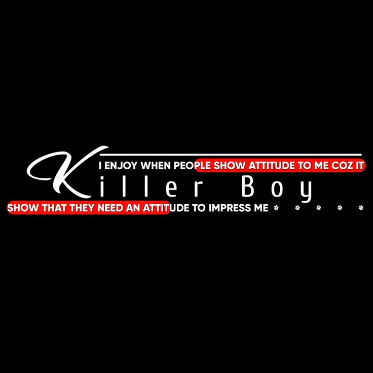 the killer boy logo on a black background