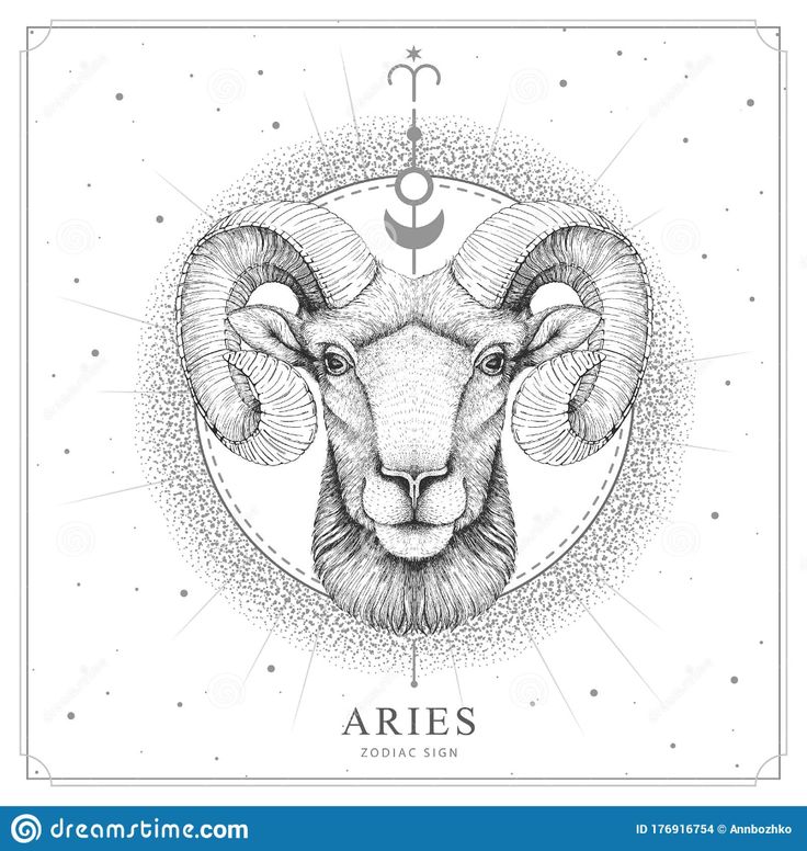 the zodiac sign aris with a ram's head