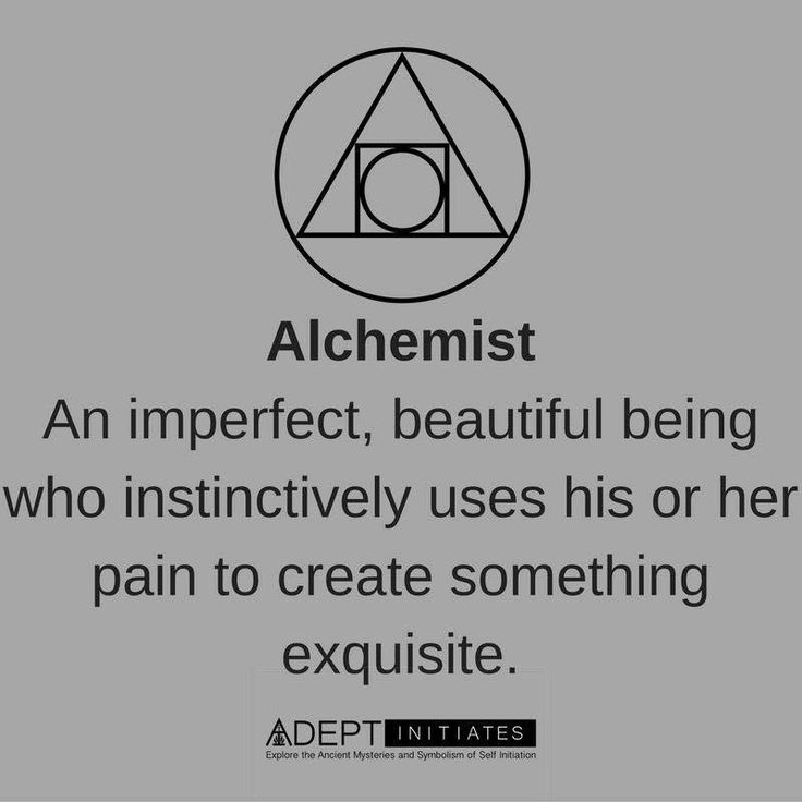 an image with the words alchemist in black and white, on a gray background