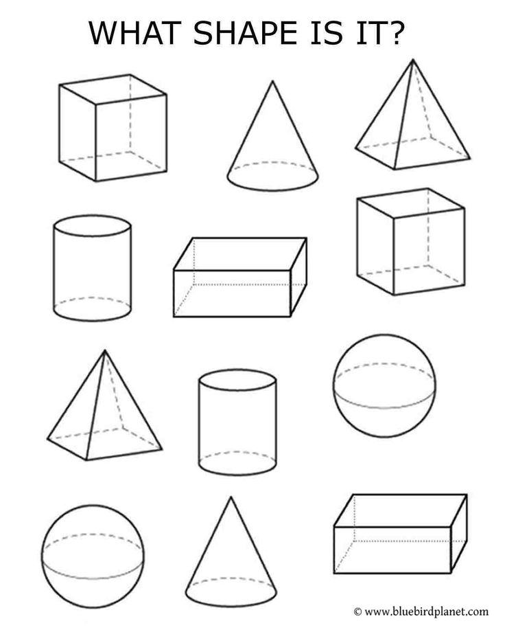 the shape worksheet is shown with different shapes