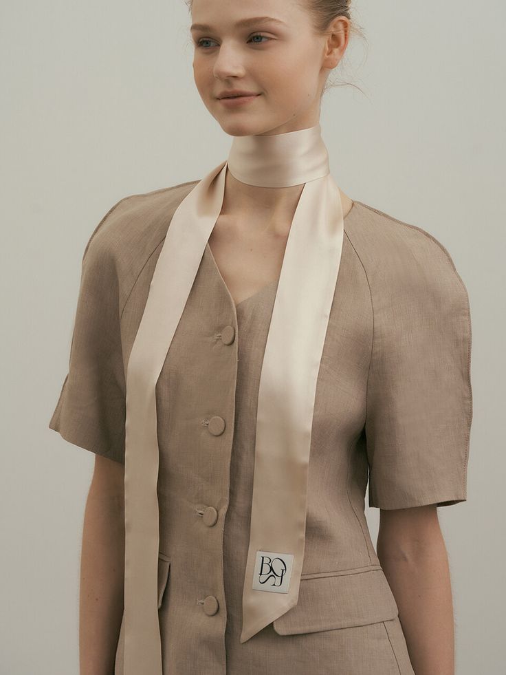 Editor's NotesBB'DE SOLI'DE always thinks and studies to find the color & pattern that suits you.- Soft and subtle luster silk- Simple and luxurious scarf- Tie it with a ribbon to create a feminine look- Symbol label point*There is an additional purchase depending on the option.Measurements(in.)- Scarf: 2.36 in. * 70.87 in.Composition & Care- 100% Silk- Please check the care labelDesigner- by BB’DE SOLI’DE Cream Silk Scarf For Formal Occasions, Classic Silk Scarf For Spring Formal Events, Luxury Beige Scarf For Formal Occasions, Classic Formal Silk Scarf For Spring, Classic Formal Scarves For Spring, Elegant Beige Scarves For Workwear, Classic Spring Scarves For Formal Occasions, Classic Spring Formal Scarves, Luxury Beige Formal Scarf