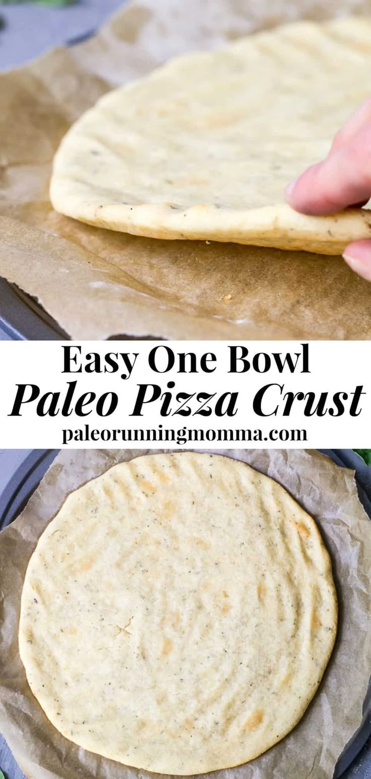 the pizza crust is ready to be cooked in the oven and put on parchment paper