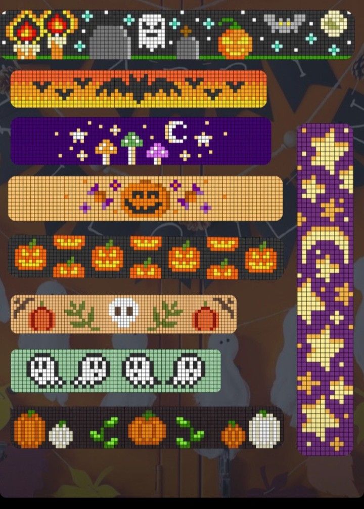 a cross stitch pattern for halloween with pumpkins and jack - o'- lanterns