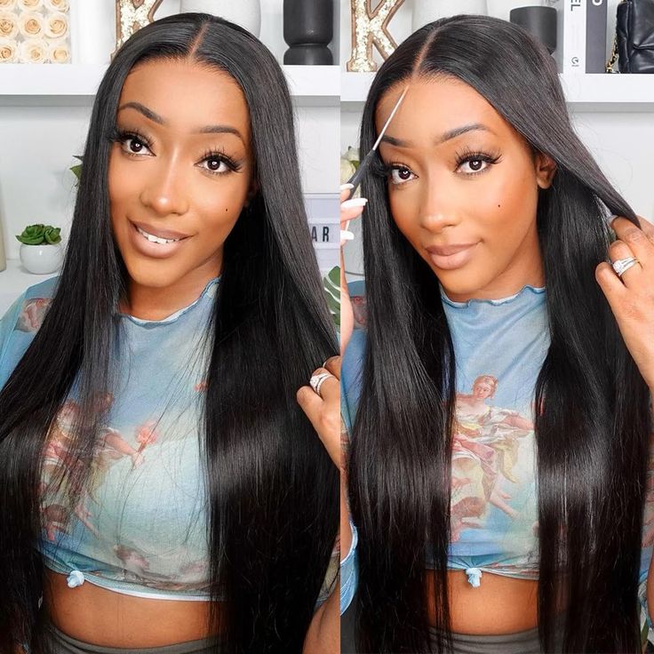 PRICES MAY VARY. ❤️Glueless Wigs Human Hair Pre Plucked Advantage: 7x5 Hd Lace Wigs, Easy To Wear And Take Off, Save Time, Beginners Friendly, No Need To Cut The Lace No Glue& Gel, 3 Seconds To Wear And Go! ❤️Glueless 7x5 Hd Lace Wigs：Different From 4x4 5x5 And 6x4, The Inner Lace Has A Larger Horizontal Area, The Side Parting Can Be Larger, You Can Do Any Style You Like,Natural And Beautiful Looking, The Comfort Is Also Higher. ❤️ Glueless Straight Lace Wig : 220% Density Glueless Wigs Human Ha Side Parting, Closure Wigs, U Part Wig, Glueless Wigs, Glueless Wig, Human Wigs, Wigs Human Hair, Straight Lace Front Wigs, Body Wave Wig