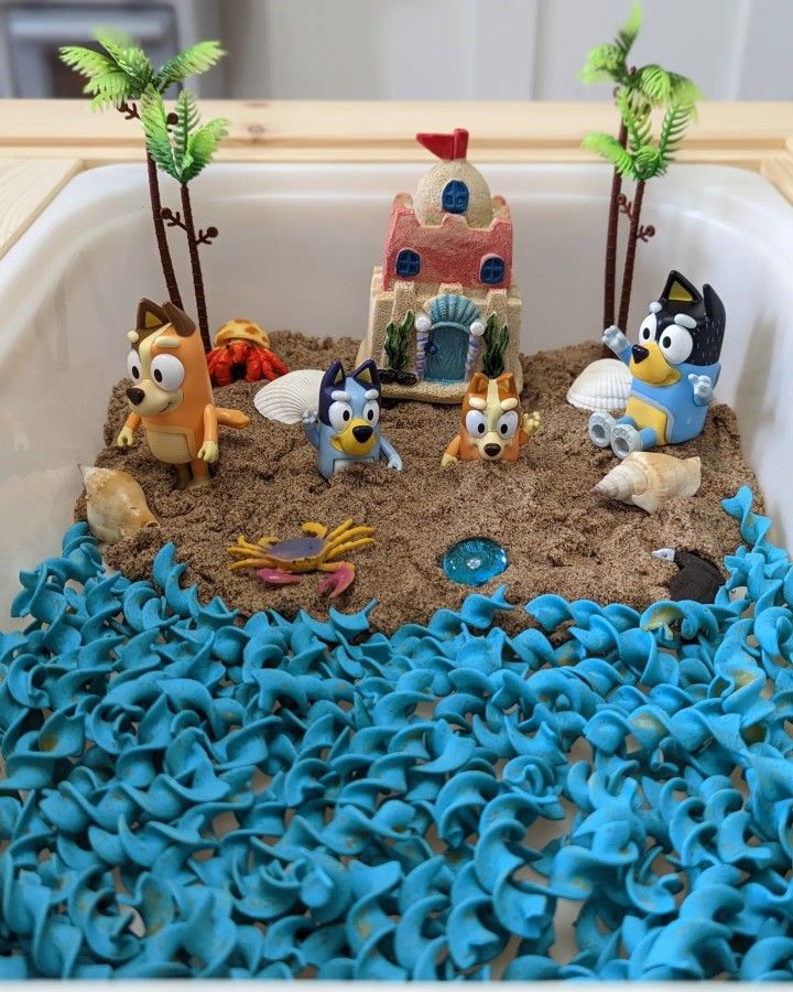 Bluey Beach sensory bin in 2023 | Sensory bins, Simplistic, Sensory