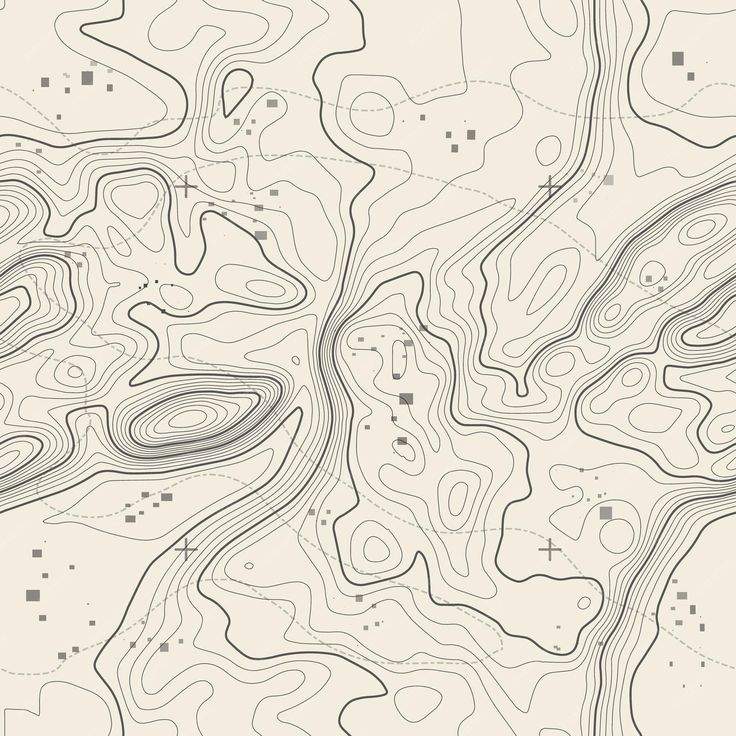 an abstract map with lines and dots in the shape of mountains, hills and valleys