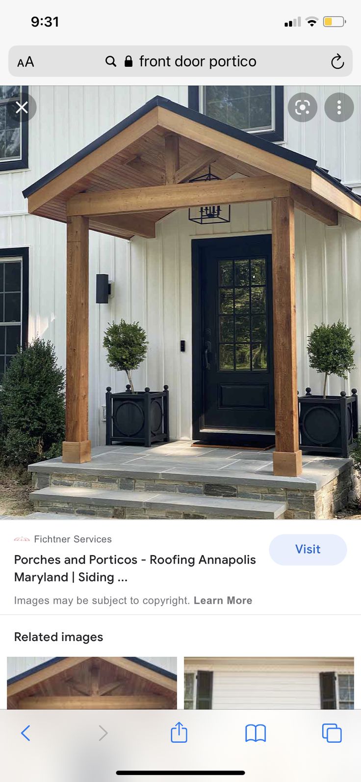 the front porch and entry door are shown in this screenshot from an instagram