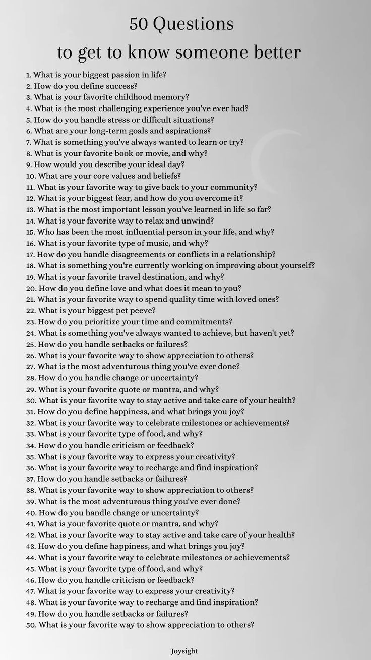 50 questions to get to know someone better Questions To Know Someone, Text Conversation Starters, Deep Conversation Topics, Deep Conversation Starters, Questions To Get To Know Someone, Conversation Questions, 50 Questions, Questions To Ask Your Boyfriend, Relationship Lessons