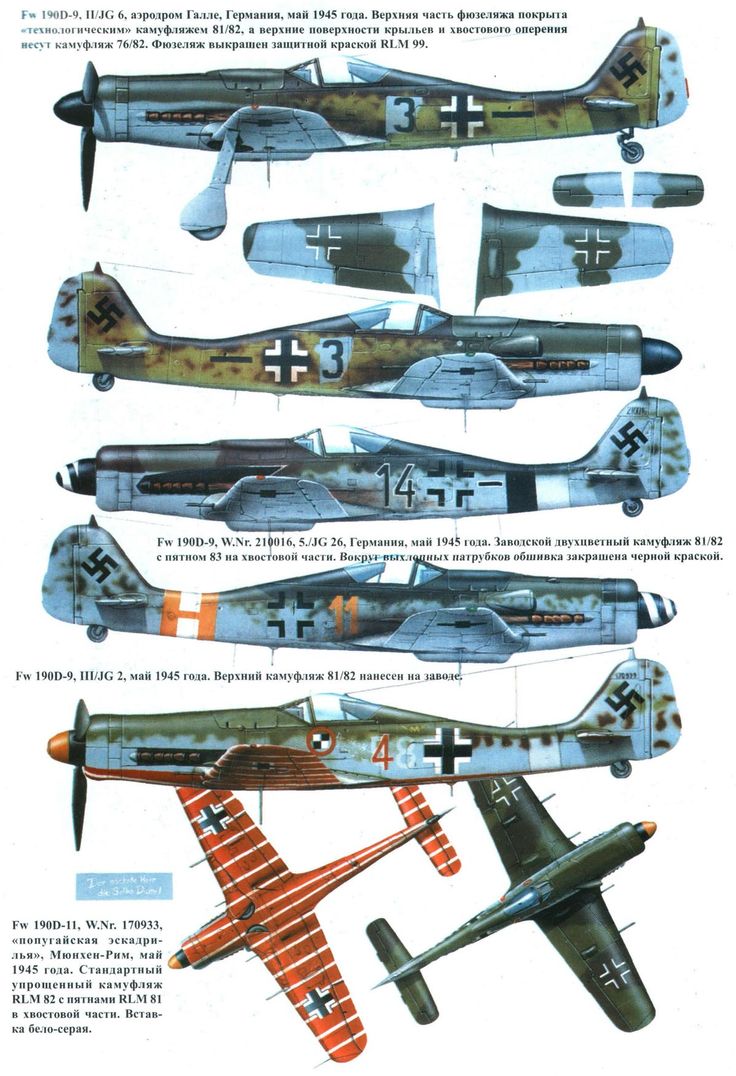 four different types of fighter jets are shown in this diagram from the early 20th century