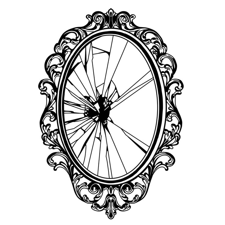 a drawing of a bicycle wheel in an ornate frame