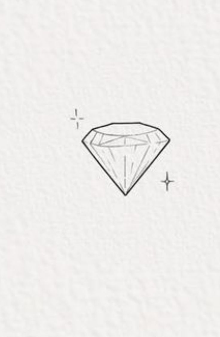 a drawing of a diamond on white paper