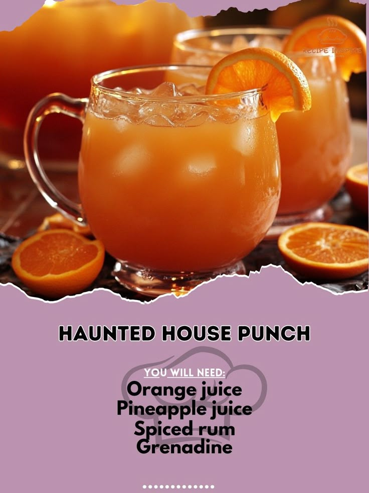 an orange juice recipe for halloween is featured in this postcard with the caption