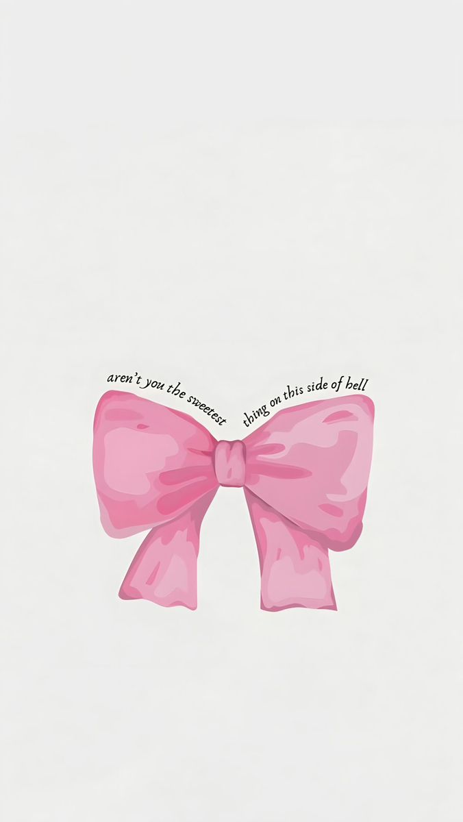 a pink bow with writing on it