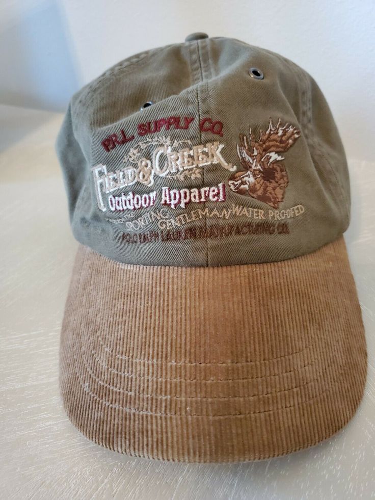 VTG 90s Polo Ralph Lauren Supply Field Creek Outdoor Corduroy Leather Strap Hat. Condition is "Pre-owned". Shipped with USPS Priority Mail. Vintage Brown Hats For Outdoor, Brown Corduroy Hat For Outdoor, Vintage Brown Baseball Cap, Vintage Corduroy Cap, Duck Bill, Classic Outfits, Outdoor Apparel, Priority Mail, Polo Ralph