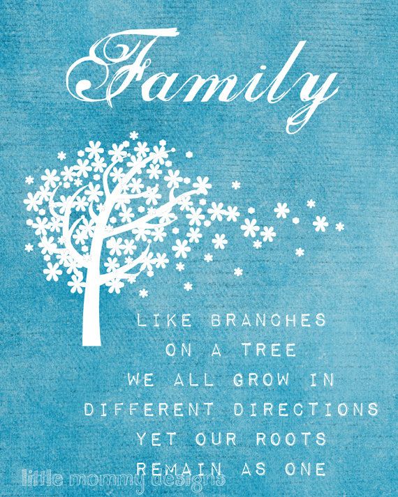 a family tree with the words, like branches on a tree we all grow in different directions yet our roots remain as one