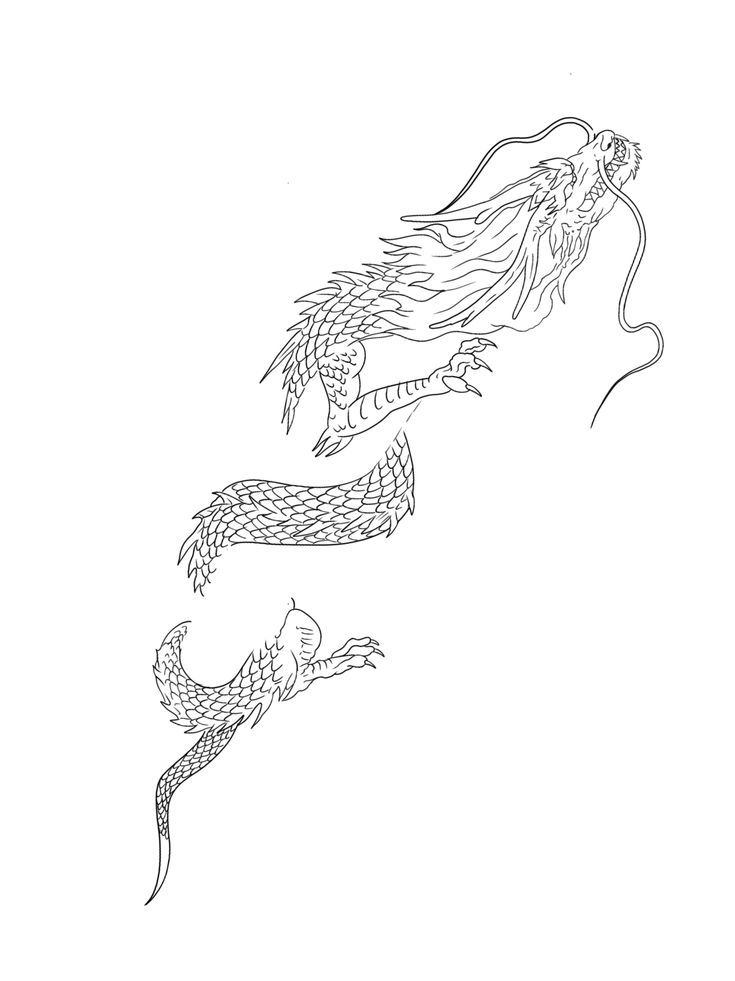 two chinese dragon tattoo designs on white paper