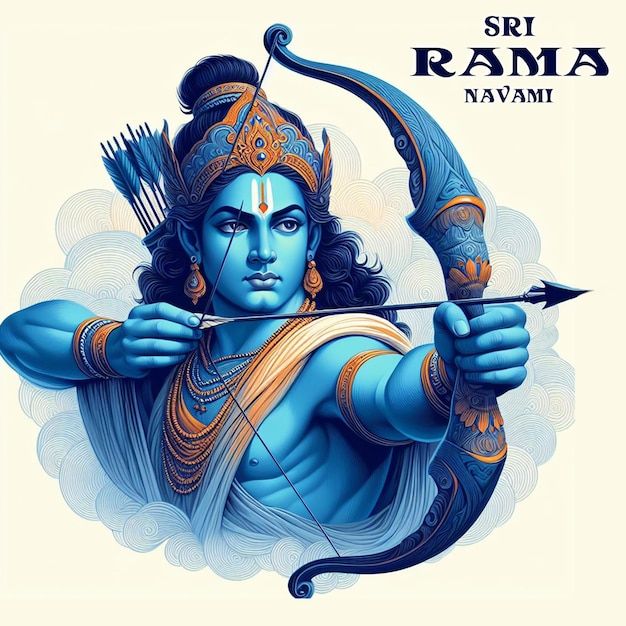 lord rama with bow and arrow in his hand