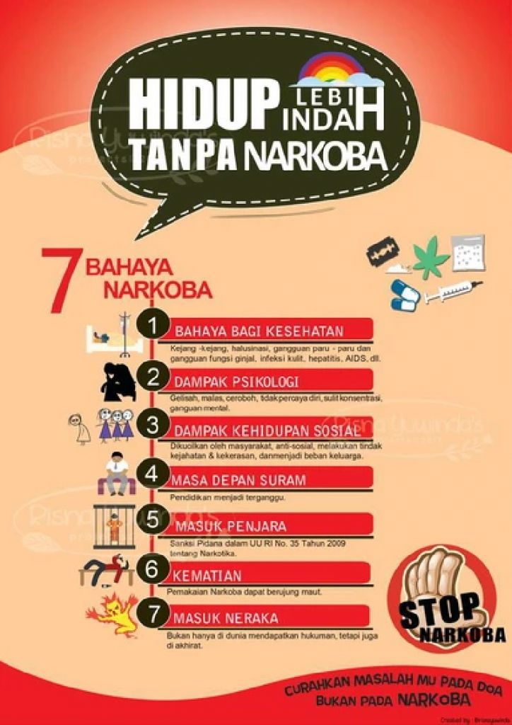 7 Bahaya Narkoba Desain Banner Alat Tulis Poster