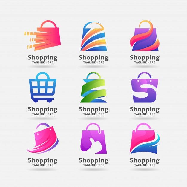 the logos for shopping are designed in different colors