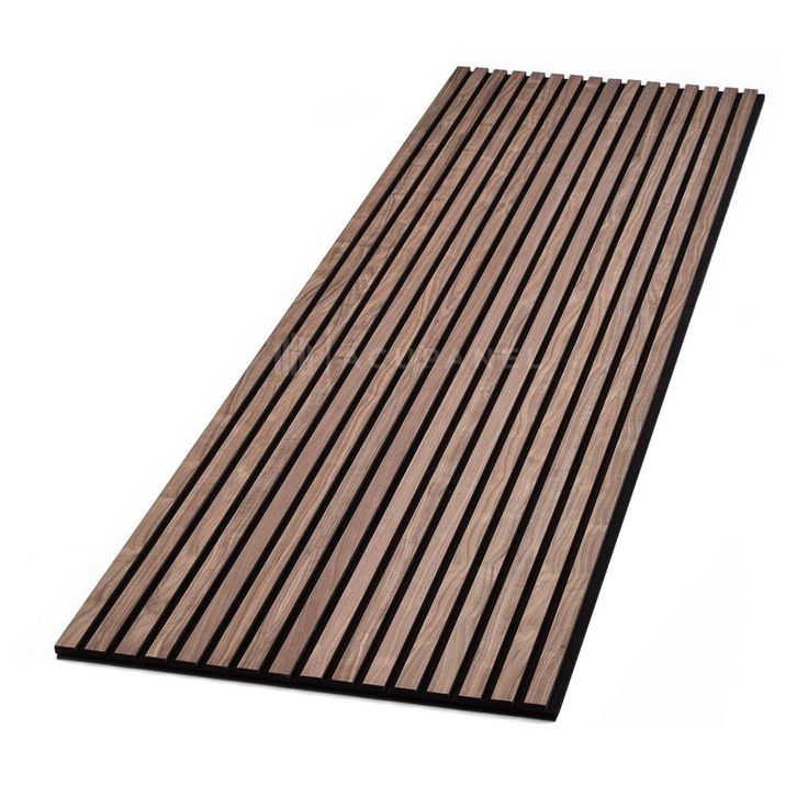 a wooden floor mat with horizontal stripes on the top and bottom, against a white background