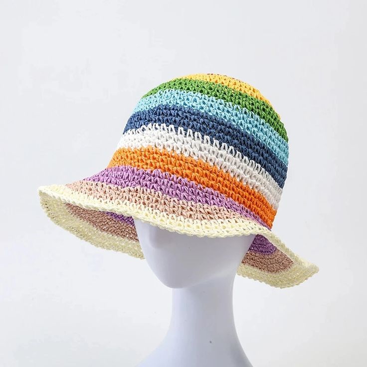 Shade yourself from the sun and turn heads with this one-of-a-kind SUNNI DAY Crochet Straw Hat! Featuring an eye-catching array of warm hues, this whimsical hat is sure to add some fun to any outfit and give your look a unique bohemian touch! Hot days never looked so good! Size M (56-58)cm Summer Cotton Yarn Hat, Bohemian Adjustable Crochet Hat For Warm Weather, Adjustable Bohemian Crochet Hat For Warm Weather, Adjustable Cotton Yarn Crochet Hat For Vacation, Multicolor One Size Straw Hat For Spring, Adjustable Bohemian Crochet Hat, Multicolor Straw Hat For Spring, Playful Handmade Sun Hat For Summer, Whimsical Brimmed Sun Hat For Summer