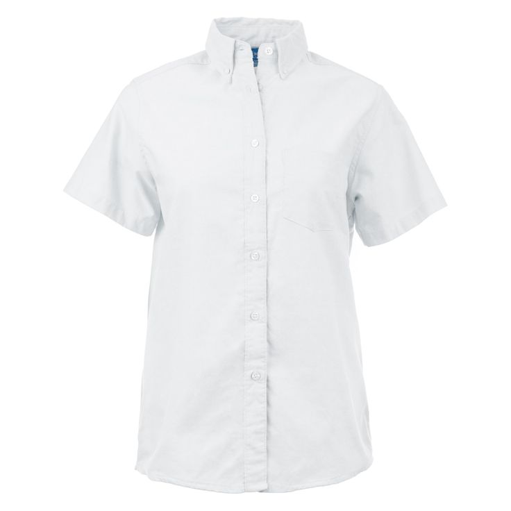 PRICES MAY VARY. Full button front with button-down collar Three inches longer in length than the standard oxford shirt Box pleat below yoke in back for greater movement 70% Cotton/30% Polyester Oxford Cloth, 4.4oz Wrinkle-less finish Developed for our clients whose staff demands sharp-looking yet soft and comfortable attire while providing the durability frequent use requires. Made to resist pilling, fading, wrinkling and shrinking. Guaranteed to keep the wearer always looking sharp and fresh. White Button Down Short Sleeve, Campus Fashion, Womens Long Shorts, White Oxford Shirt, Shirt Box, White Oxford, Chef Clothes, Campus Style, Oxford White