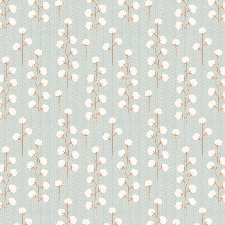 a white flower pattern on a blue background