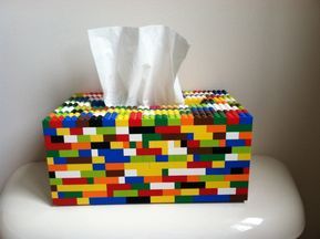 a tissue box made out of lego blocks