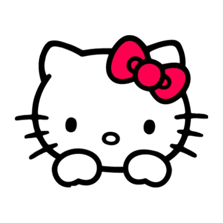 a hello kitty wallpaper with a pink bow on it's head and eyes