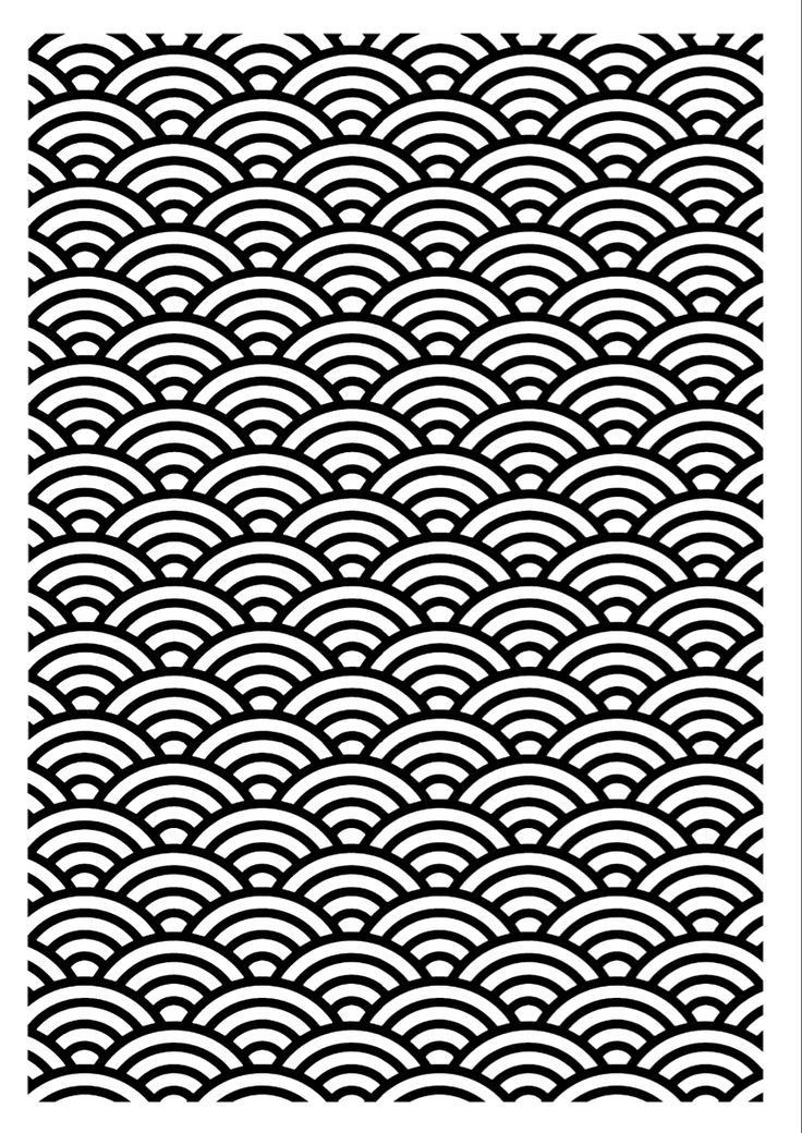 an abstract black and white pattern with wavy lines in the shape of waves on a white background