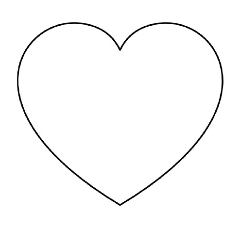 a heart shaped outline on a white background