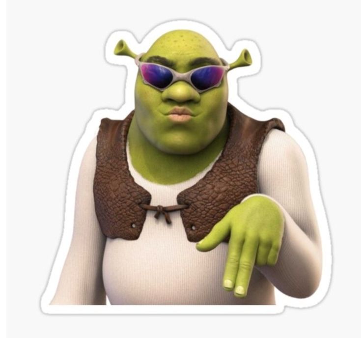 Shrek Sunglasses Meme, Funny Vinyl Decals, طابع بريدي, Cute Laptop Stickers, Green Monsters, Meme Stickers, Kiss Cut Stickers, White Stickers, Shrek