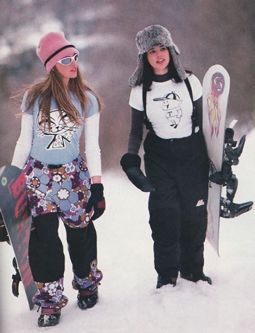 two girls in the snow with their snowboards