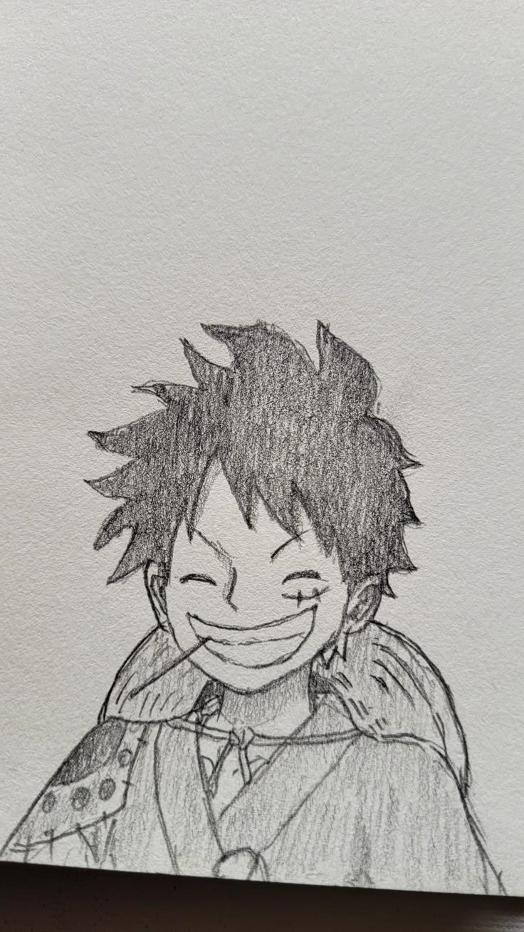 a drawing of a boy with black hair