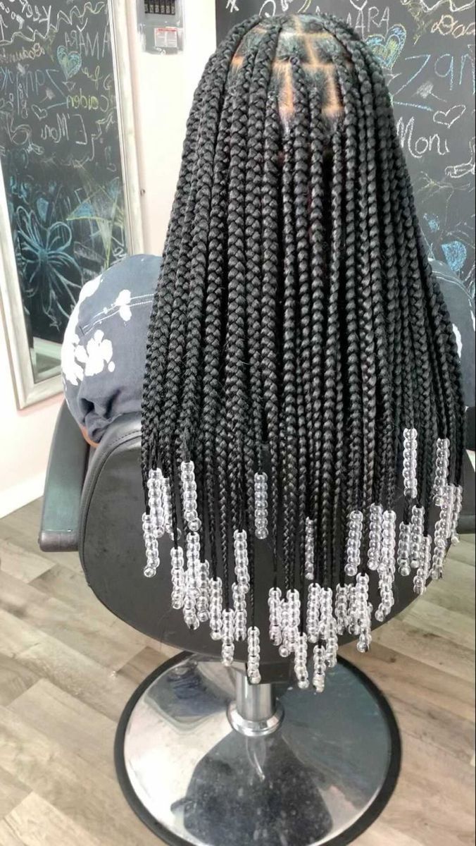 Knotless Braids With Beads, Cute Box Braids, Big Braids, Big Box Braids Hairstyles, Single Braids, Cute Braided Hairstyles, Box Braids Hairstyles For Black Women, Braids Hairstyles Pictures, Braided Cornrow Hairstyles