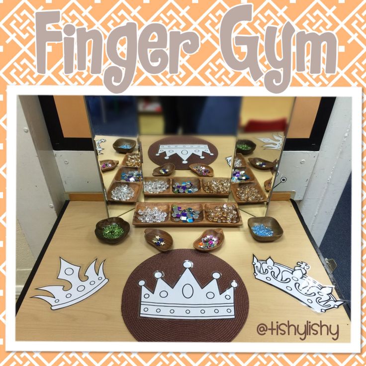 the finger gym is set up for children to play