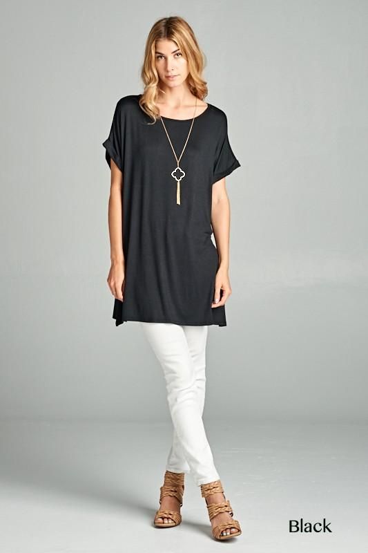 Jersey Tunic Top Tunic Dresses Outfit, Tunic Tops With Leggings, Tunic Leggings, Women Tunic Tops, Tall Women, Long Shirt, Just In Time, Outfits With Leggings, Resort Wear