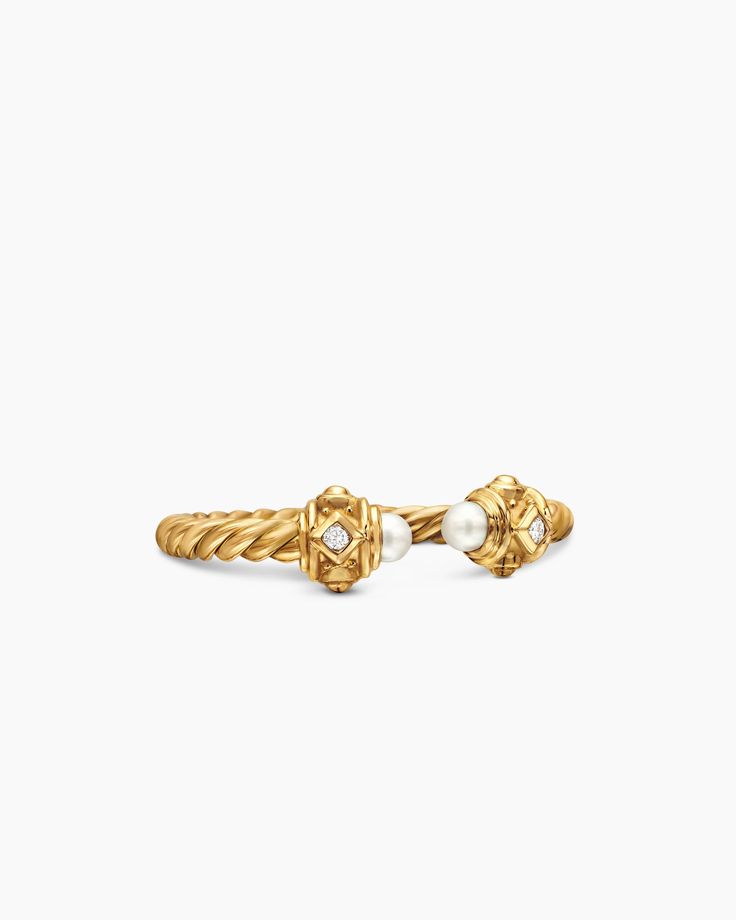 David Yurman | Renaissance Ring in 18K Yellow Gold with Diamonds, 2.3mm Holiday Lookbook, Amulet Charm, Women's Rings, Rare Gemstones, Charm Rings, Jewelry For Her, Jewel Tones, High Jewelry, David Yurman