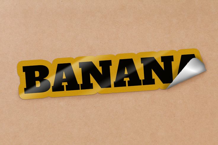 the banana sticker is yellow and black with silver foil on it's side