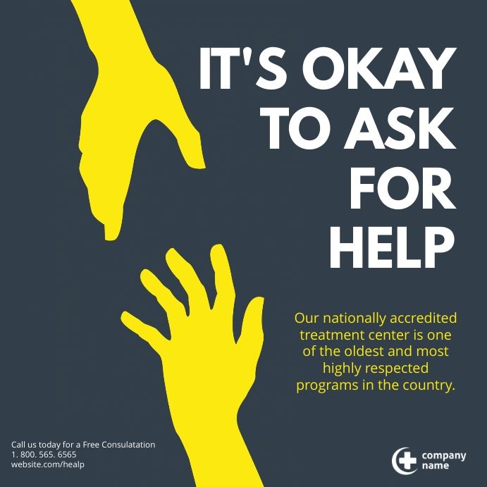 a poster that says it's okay to ask for help with two hands reaching out towards each other