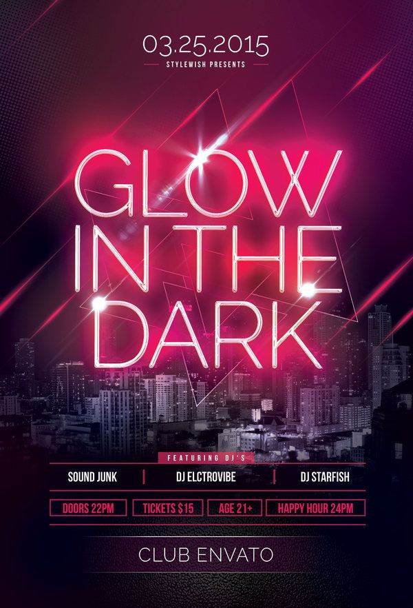 the club flyer for glow in the dark