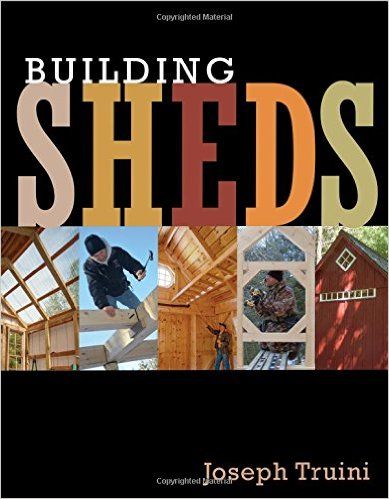 the cover of building sheds by joseph trunii, with images of buildings and people