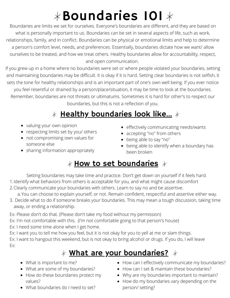 basic worksheet on setting healthy boundaries, exploring boundaries, counseling therapy worksheet Healthy Emotional Boundaries, Relationship Boundaries Worksheet, Boundaries Counseling Activities, Relationship Group Therapy, Be More Put Together, Setting Boundaries For Yourself, Healthy Boundary Responses, Healthy Boundaries Affirmations, Setting Up Boundaries