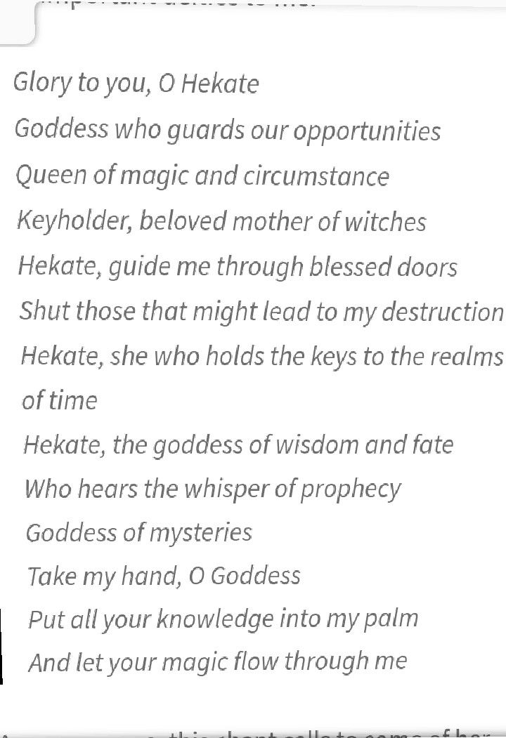 the text is written in black and white on a piece of paper that says, glory to you, o hekate