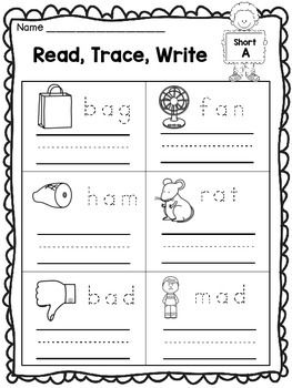 a worksheet for reading the words read, trace, and write with pictures